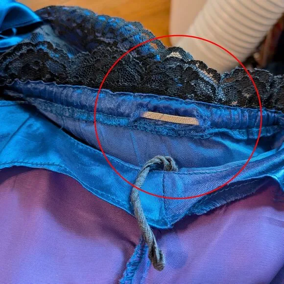 Vintage 80s Gunne Sax Ball Gown Southern Belle Maxi Dress Blue Satin Lace Size 5 - Picture 7 of 14